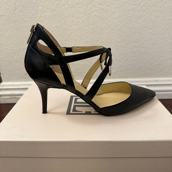 Ivanka Trump Tenice Pointy Toe Pumps (Black Leather) - Picture 6 of 10